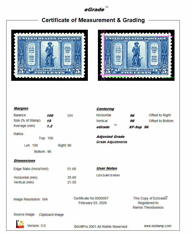EzGrader Stamp Grading/Centering Measurement Software eBay