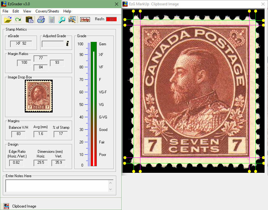 EzGrader Stamp Grading/Centering Measurement Software eBay